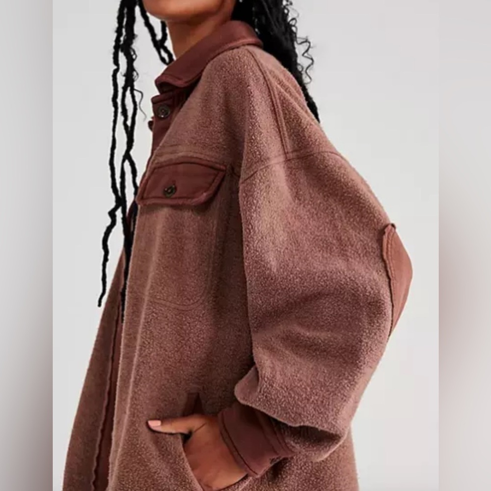 Rare cult favorite Free people ruby shacket jacket fleece mauve women’s Sz xs